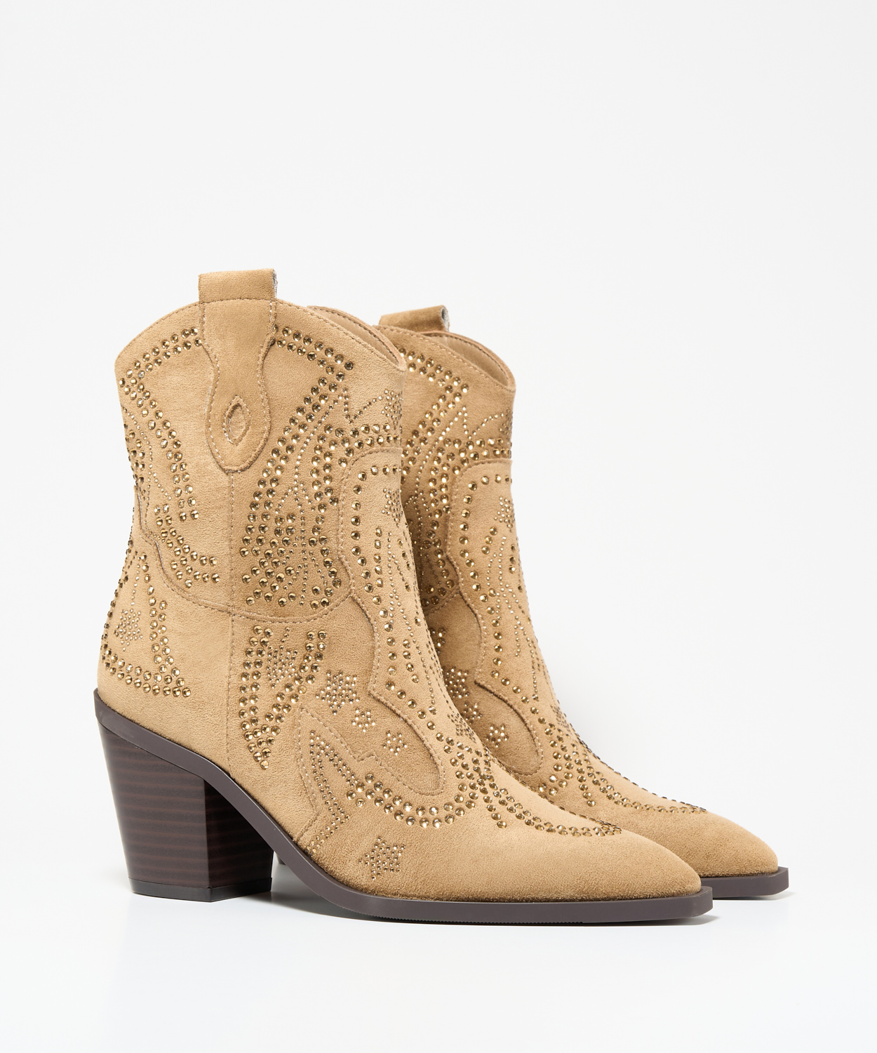 Botines cowboy tacón strass